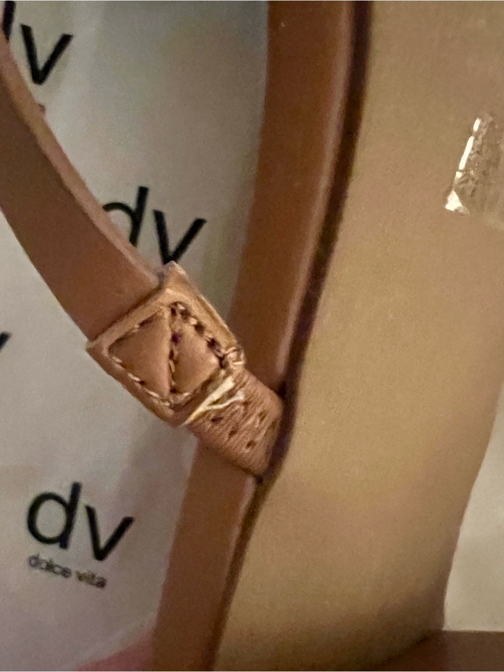 Dolce Vita Square-Toe Block Heel Barely There Mules Gold Accent Toe Ring, S-10 - Picture 5 of 14